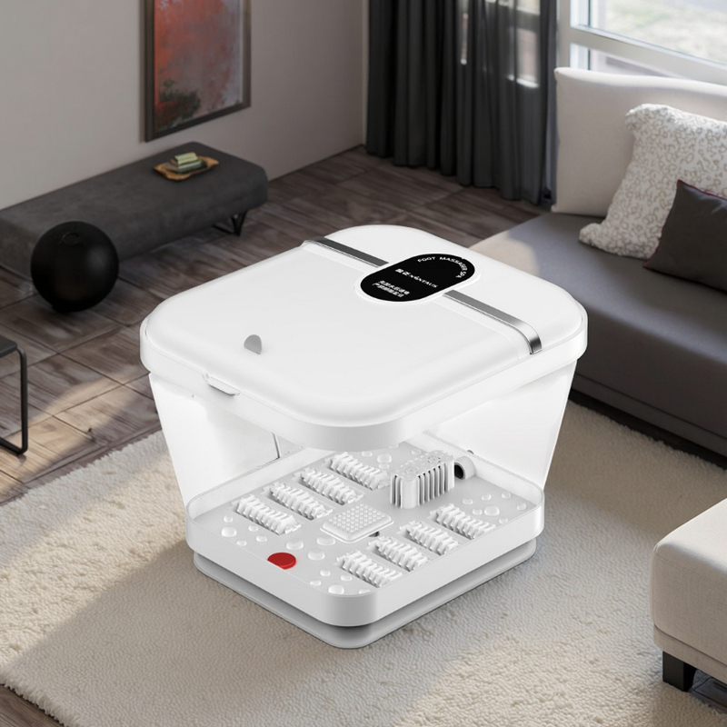 Heated Foot Bath - Relaxing Foldable Portable Roller Targeted Foot Massager Bucket