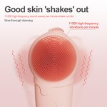 Electric Silicone Cleanser - Portable Sonic Rechargeable Waterproof Vibrating Exfoliator