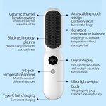 Wireless Hair Straightener - Portable Beard Car Battery Electric Iron Brush Tool