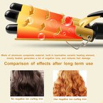 3-Barrel Hair Waver - Women's High Quality LCD PTC Top Seller Rotating Curling Iron