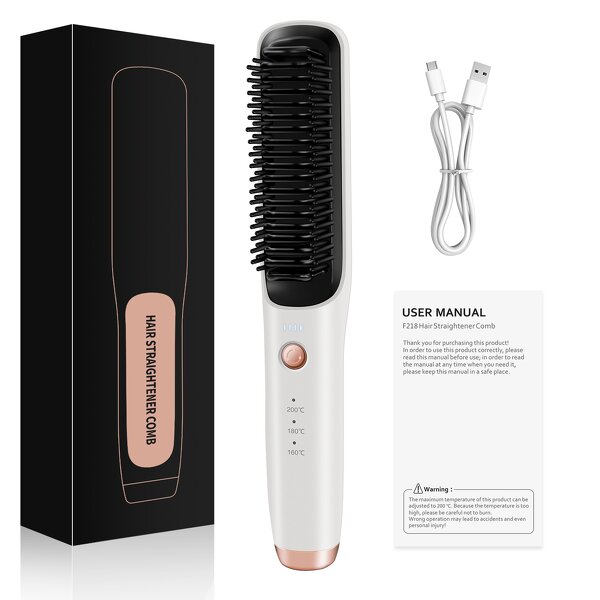2 in 1 Hot Comb - Wholesale Portable Wireless USB Rechargeable Travel Straightener