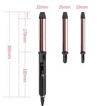 3 in 1 Curling Set - Curling Brush 2 Interchangeable Ceramic Wand Dual Voltage