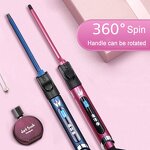 Tourmaline Curling Iron - 9-32MM Custom Barrel LCD Temperature Long Short Hair