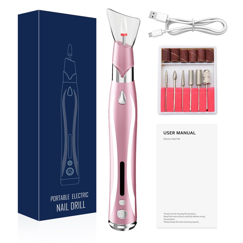 30000 RPM Nail Drill - Portable Cordless Manicure Pedicure Electric File Pen Tool