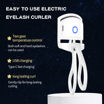 Heated Eyelash Curler - Electric Rechargeable Temperature Control Eye Lash Perm Tool