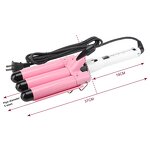 Triple Barrel Curler - Professional Ceramic LCD Temperature PTC Heaters Ladies Tool
