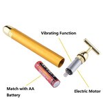 24k Gold Beauty Bar - Custom Logo T Shape Facial Lifting Electric Vibrating Massage Roller