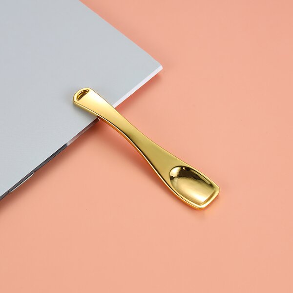 Gold Cream Scoop - Personalized Label 7.2cm Metal Cosmetic Spatula Facial Skincare Spoon