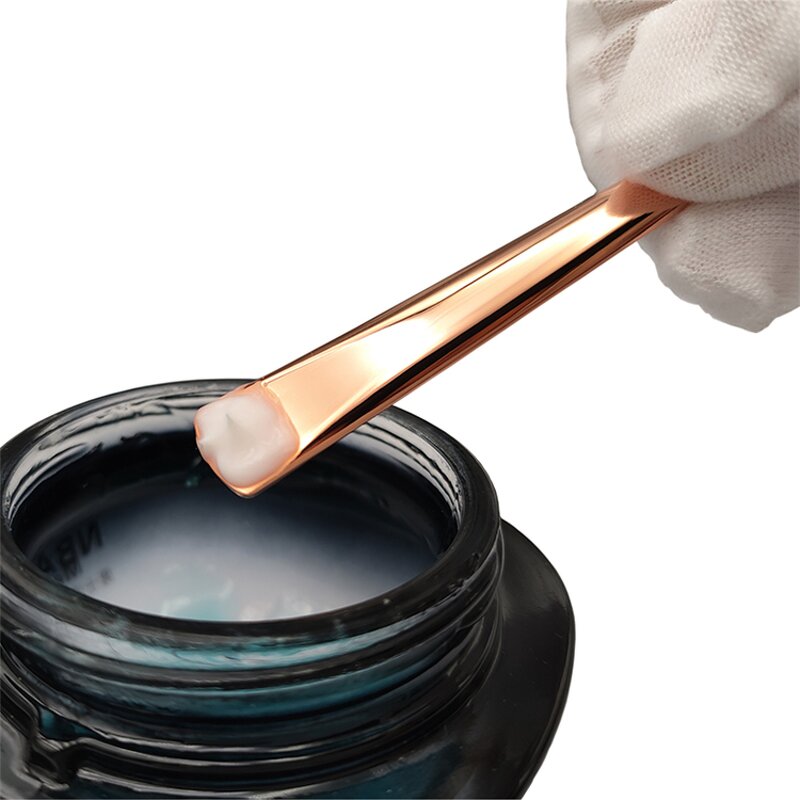 Mini Gold Spatula - Personal Label 7cm Zinc Alloy Face Cream Applicator Metal Cosmetic Spoon