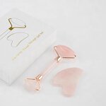 Natural Jade Roller Set - 2024 Hot Selling Xiuyan Gua Sha Rose Quartz Noise Free Roller