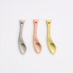 Mini Gold Spatula - Personal Label 6.4cm Zinc Alloy Face Cream Applicator Small Metal Scoop