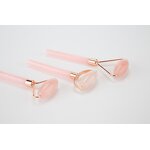 Rose Quartz Face Roller - Wholesale Small Natural Guasha Metal Holder Green Obsidian Tool