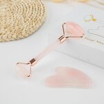Pink Jade Roller Set - 2024 Hot Selling Natural Stone Facial Guasha Skincare Premium Tool
