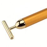 24k Gold Beauty Bar - Custom Logo T Shape Facial Lifting Electric Vibrating Massage Roller