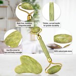 Xiuyan Jade Roller Set - 2024 Custom Logo Anti-Aging Green Gua Sha Facial Massage Tool