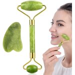 Xiuyan Jade Roller Set - 2024 Custom Logo Anti-Aging Green Gua Sha Facial Massage Tool