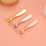 Mini Gold Spatula - Personal Label 5.8cm Zinc Alloy Face Cream Applicator Metal Cosmetic Spoon
