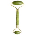 Green Jade Facial Roller - Natural Heart-Shaped Anti-Aging Weight Loss Tool With Packaging Box