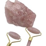 Quartz Jade Roller Set - Custom Logo Green Gemstone Needleless Pink Gua Sha Face Lifting