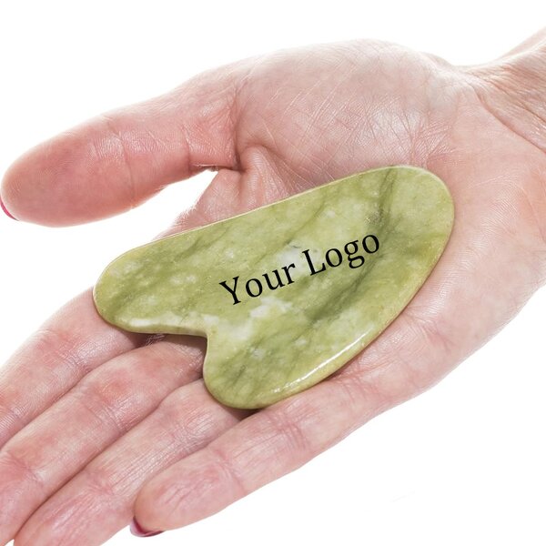 Jade Gua Sha Board - Custom Logo Heart Xiuyu Natural Bian Stone Face Body Massage Tool