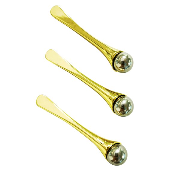 Eye Cream Massage Stick - OEM Custom 6.4cm Zinc Alloy Rotate Ball Removable Cosmetic Spatula