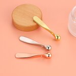 Mini Gold Spatula - Personal Label 5.8cm Zinc Alloy Face Cream Applicator Metal Cosmetic Spoon