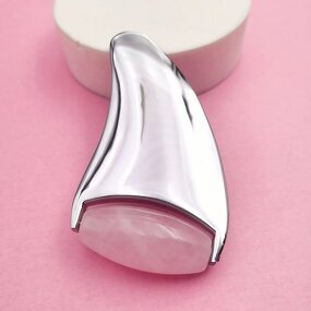 Jade Roller Gua Sha Set - Custom Logo 2-in-1 Natural Jade and Metal Facial Skin Care Tool