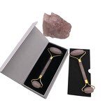 Quartz Jade Roller Set - Custom Logo Green Gemstone Needleless Pink Gua Sha Face Lifting