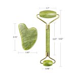 Green Jade Facial Roller - Natural Heart-Shaped Anti-Aging Weight Loss Tool With Packaging Box