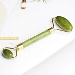 Green Jade Facial Roller - Natural Heart-Shaped Anti-Aging Weight Loss Tool With Packaging Box