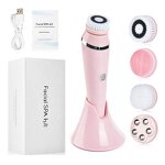 4-in-1 Facial Massager - Rechargeable Silicone Sonic Waterproof Pore Cleaner Face Brush