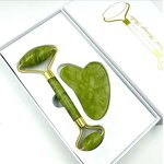 Xiuyan Jade Roller Set - 2024 Custom Logo Anti-Aging Green Gua Sha Facial Massage Tool