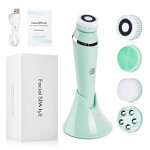 4-in-1 Facial Massager - Rechargeable Silicone Sonic Waterproof Pore Cleaner Face Brush