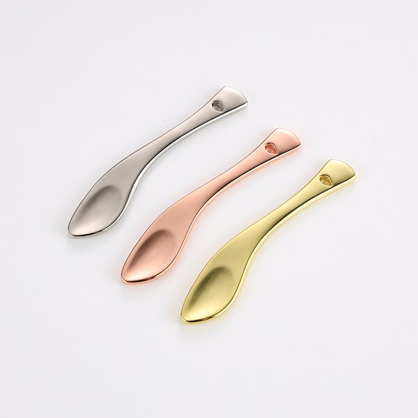 Mini Gold Spatula - Personal Label 6.4cm Zinc Alloy Face Cream Applicator Small Metal Scoop
