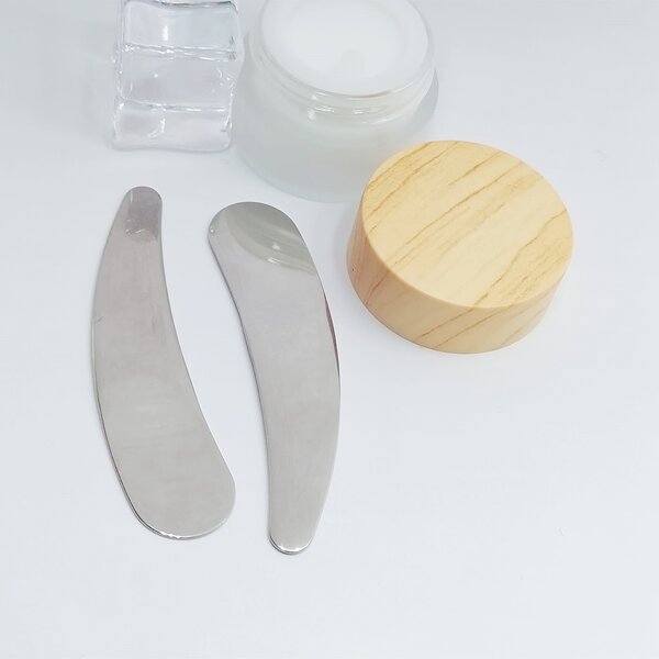 Stainless Steel Spatula - 6.6cm Laser Printed Personal Label 304 Cream Applicator Skin Care