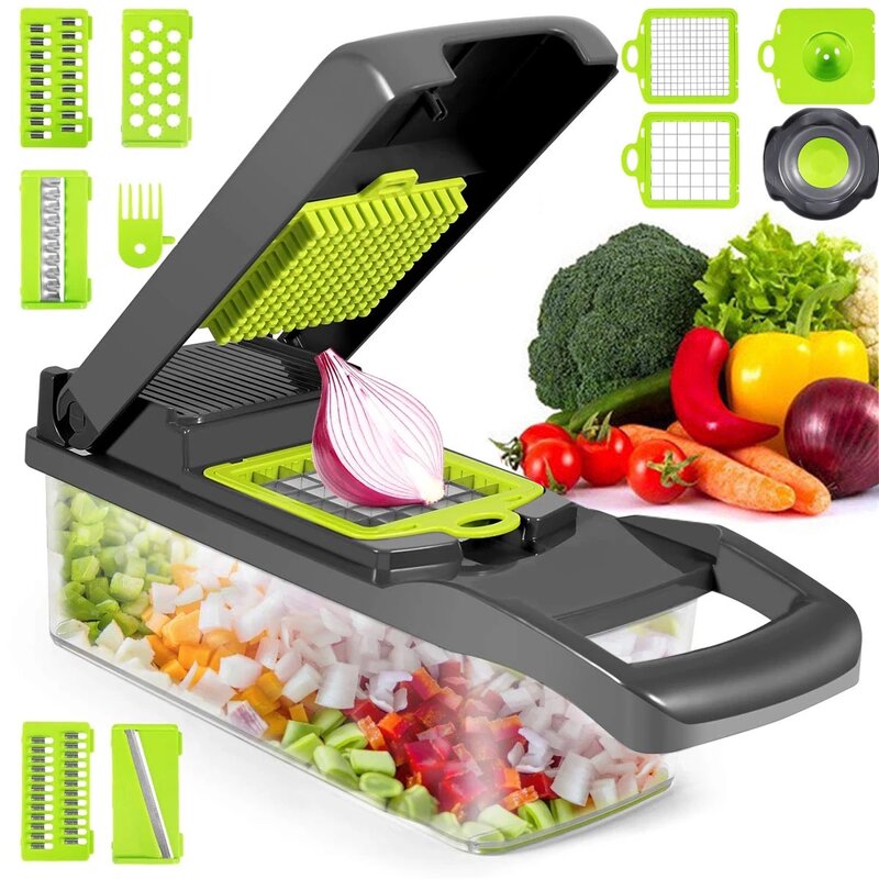 Multifunctional Food Cutter - 12Pcs Vegetable Shredders Slicer Chopping Kitchen Accessories