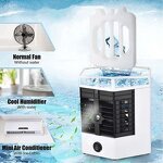 Mini Air Conditioner Fan - Light USB Air Cooler Humidifier Purifier Ice Packs Tanks Home