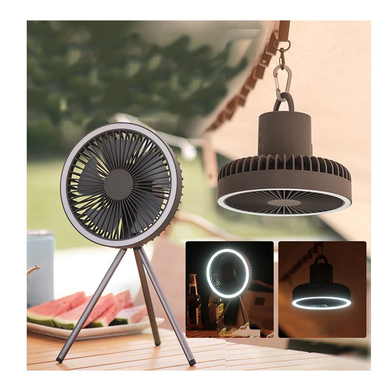 Camping Ceiling Fan - USB Portable LED Light Tripod Rechargeable Multifunctional Desktop