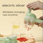 4 in 1 Vegetable Cutter - Handheld Electric Wireless Food Processor Chopper Slicer