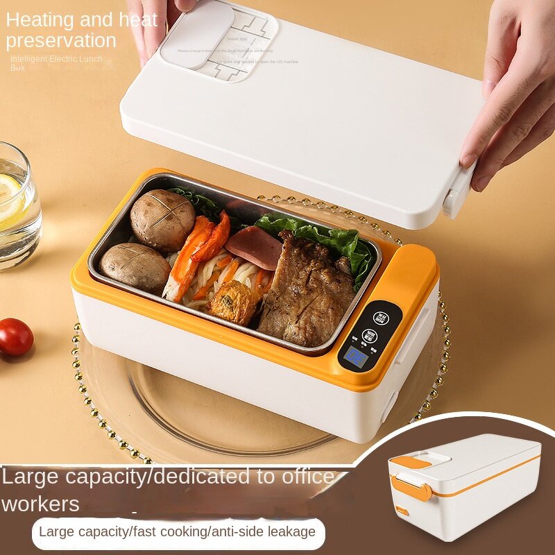 Electric Insulated Lunch Box - Large Capacity Rechargeable Stainless Steel Students Office USB