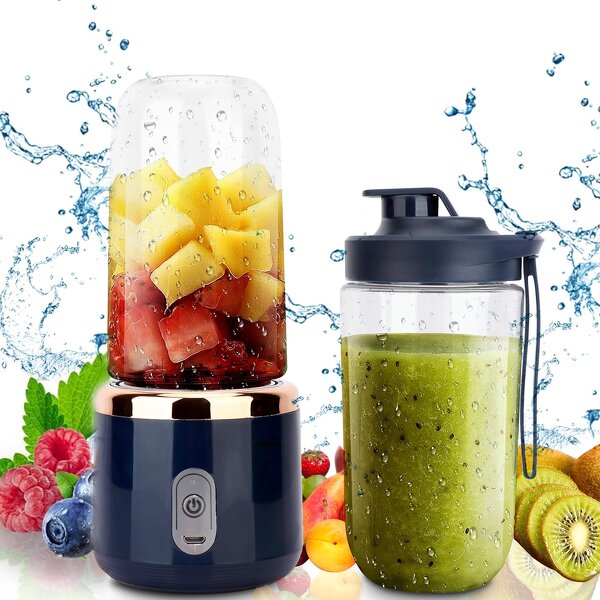 Mini Fruit Juicer - DC Motor Multifunctional Rechargeable Home Car Use USB Power Source