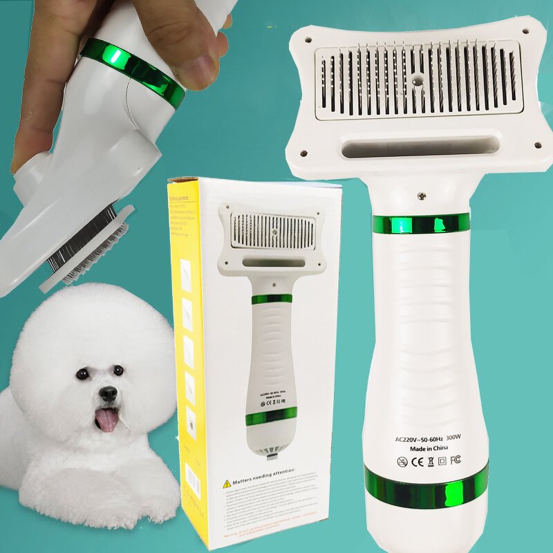 2 in 1 Pet Hair Dryer - Drop Shipping Grooming Brush Slicker Adjustable Speed Low Noise
