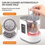 Makeup Brush Cleaner Machine - Portable 3-in-1 USB Automatic Dryer Holder Cosmetic Cleanser