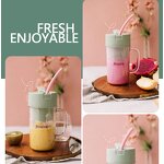 USB Juicer Blender - Portable with Straw Smoothies Food Mini Car Use Kitchen Tool
