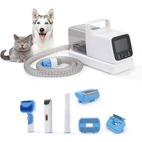 Pet Grooming Vacuum Kit - With Dryer Electric Hair Shaver Cleaner Dog Cat Accessories