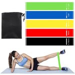 Resistance Bands Set - 5Pcs 5 Different Levels Yoga Home Gym Exercise Pilates Training