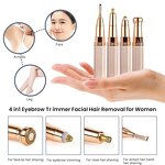 Electric Eyebrow Epilator - Rechargeable 4 in 1 Portable Women Eyebrow Trimmer Hair Remover