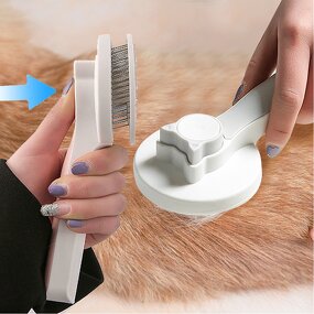 Pet Grooming Brush - Automatic Hair Remover Dog Cat Comb Pet Hair Removal Accessory Tool