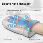 Wireless Hand Massager - Phenitech Heat Compression 3 Levels 2000mAh Finger Wrist Palm