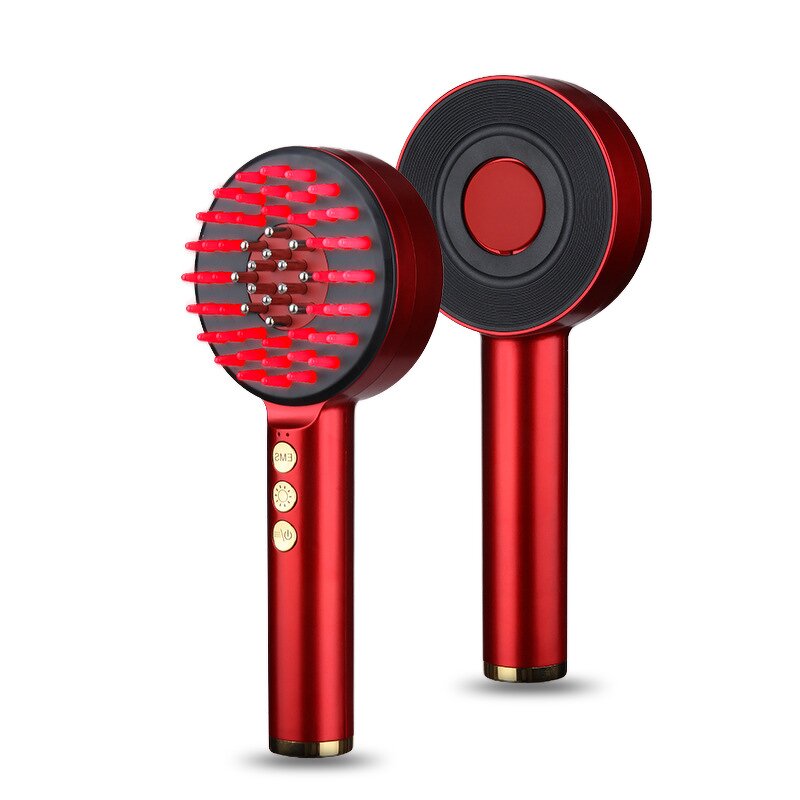 Electric Scalp Comb - Organic Red Blue Light EMS Essential Oil Guide Hair Growth Anti-Loss